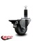 Service Caster 3'' Gray Poly Swivel 1-1/8'' Expanding Stem Caster with Brake SCC-EX20S314-PPUB-PLB-118 - alternate 4